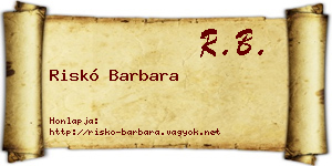 Riskó Barbara névjegykártya